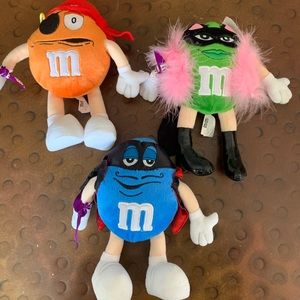 Halloween M&M"s Pink Cat Orange Pirate Blue Zorro Character Plush Galerie M&M